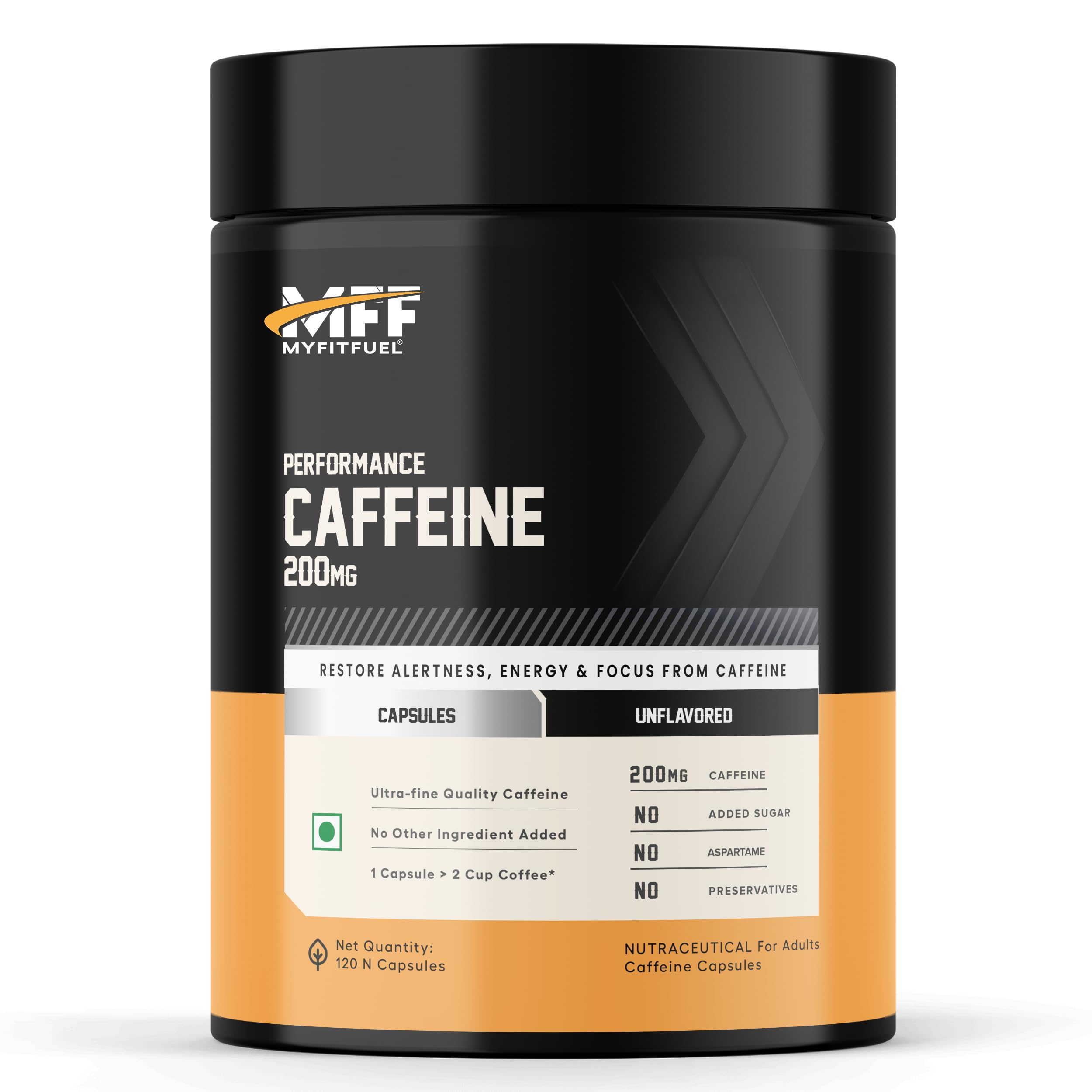 MyFitFuel Performance Caffeine, (200mg), 120 Capsules
