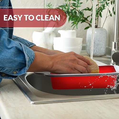 Miniatura 4 de Boxiki Kitchen Silicone Baking Duo Molde de pan de pan de 9 x 5 pulgadas y molde redondo para pasteles de 9 pulgadas, antiadherente, fácil