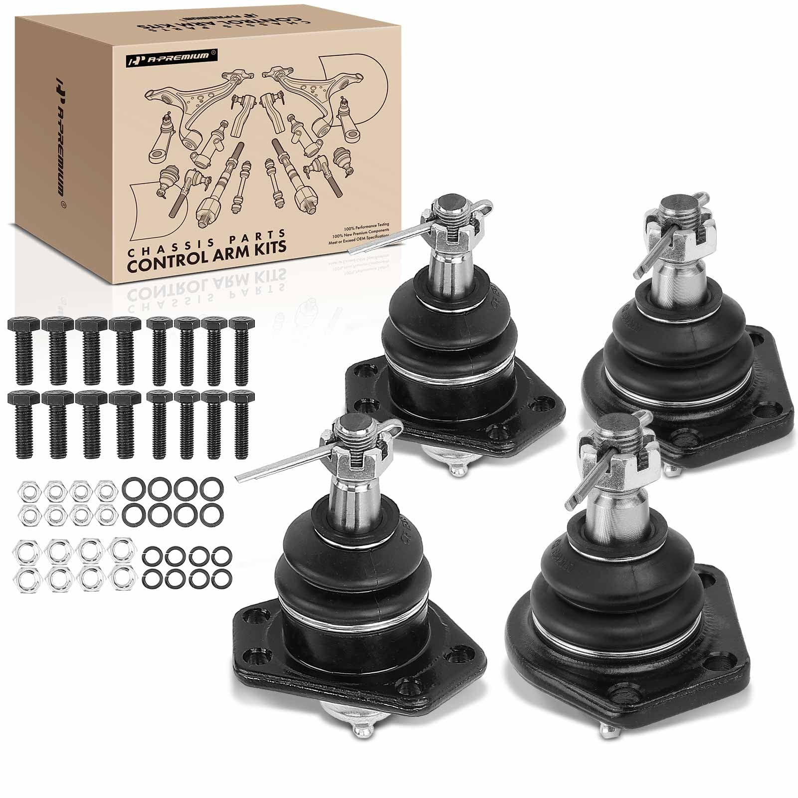 A-Premium 4Pcs Front Upper Lower Ball Joint Kit Compatible with Chevrolet S10 Blazer GMC S15 Jimmy Sonoma Syclone Typhoon Isuzu Hombre Oldsmobile