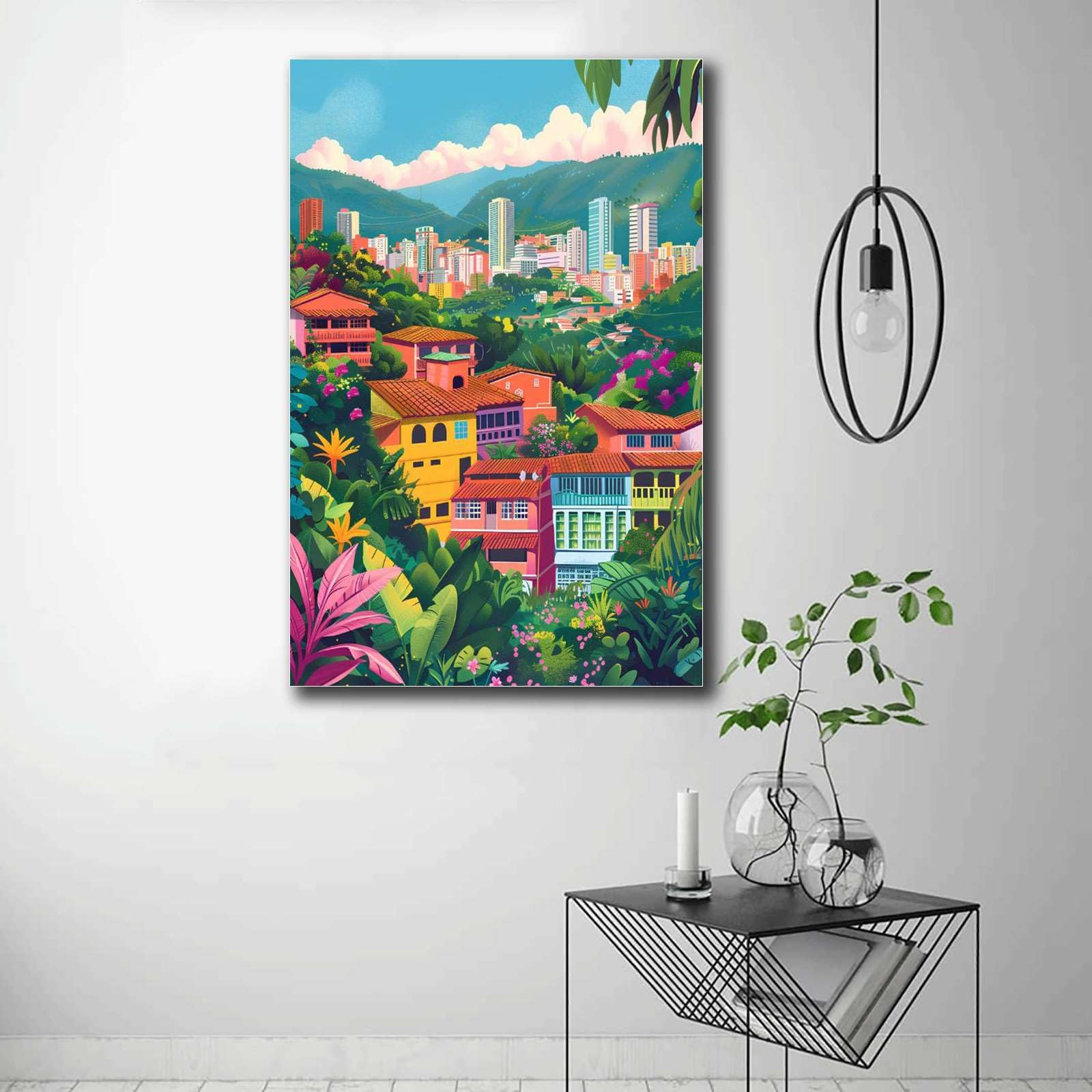 Amazon.com: SENLYCH Poster Wall Art Print Medellín Print Colombia