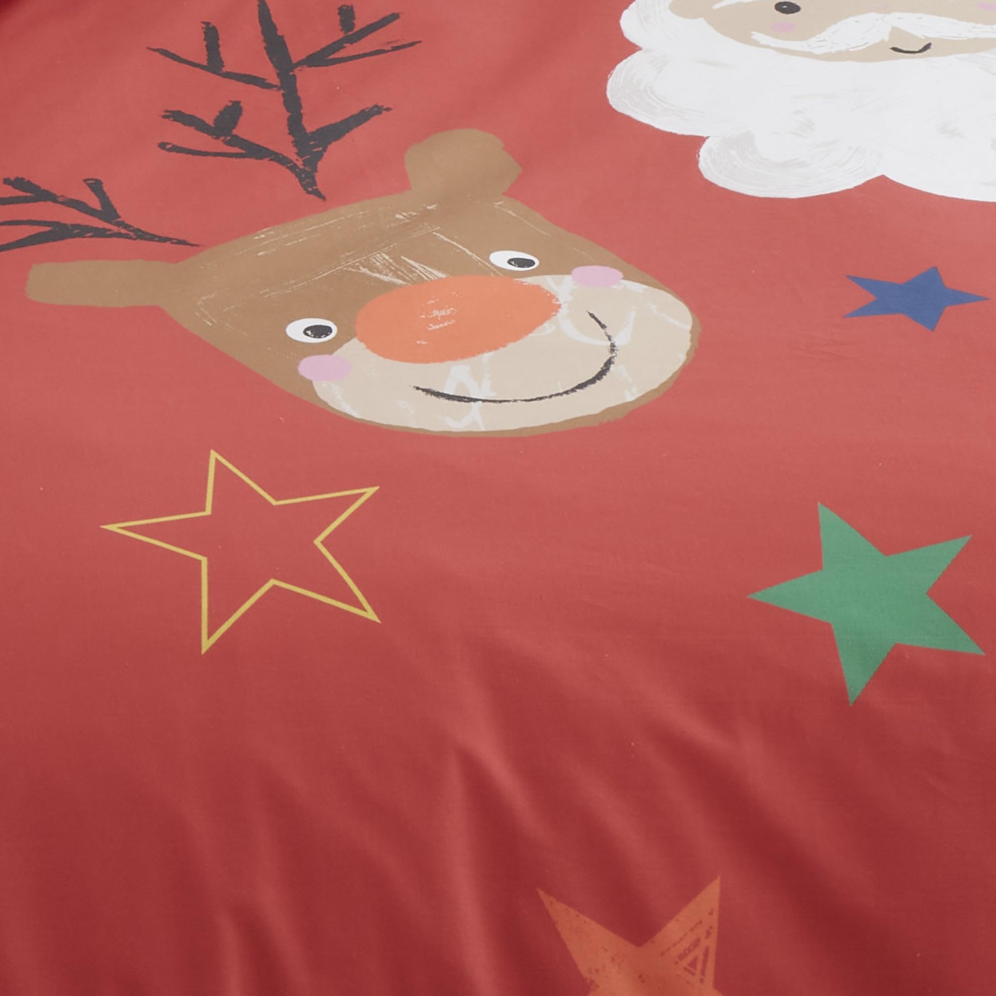 Bedlam, Santa Claus, Reindeer & Penguin Duvet Cover, Single Bedding Size (140 x 200cm), Reversible (2 Designs), 1x Pillowcase - Image 3