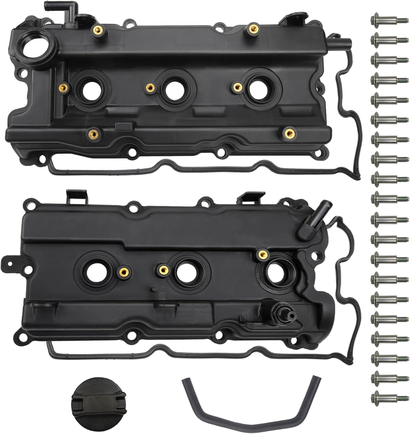 MITZONEAUTOPARTS Complete Valve Cover Set for Nissan Altima Maxima Murano Quest Infiniti I35 VQ35DE 3.5L V6 - Bolts Gaskets Seals Oil Cap PCV Included