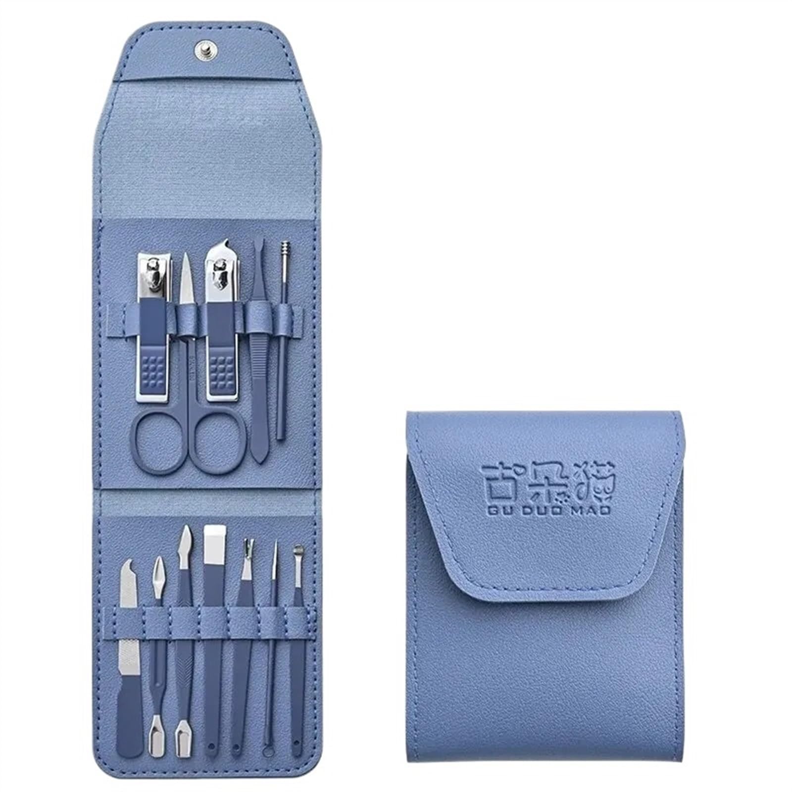 Zestaw 12 wygodnych narzędzi kosmetycznych, obcinacz do paznokci(Blue 12piece Set)