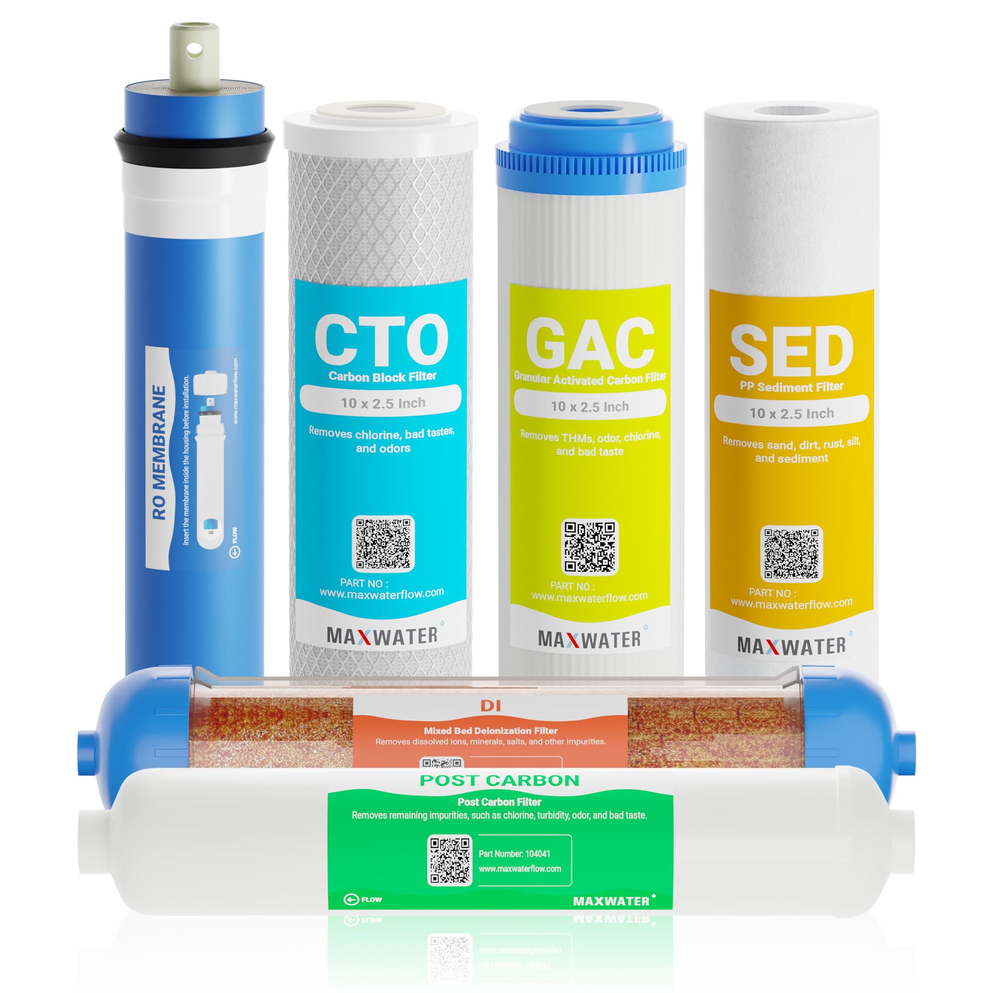 Lot De 5 Filtres De Rechange Smardy Pour Système De Filtration PRO 190 - Filtres 8, 9, 11, 12, 13 Cartouche Filtre Eau 5 Microns