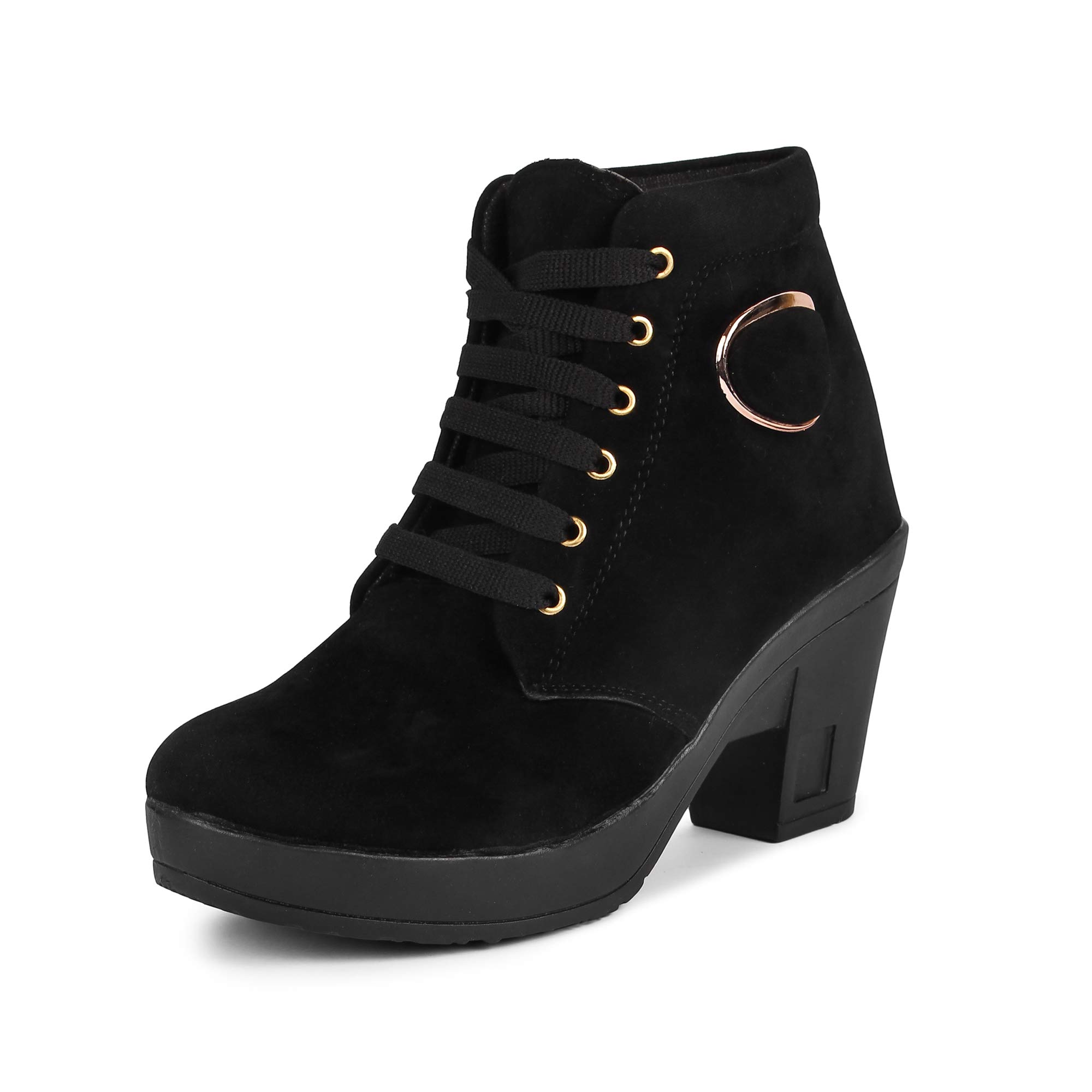 2Aa Fashion Womens and Gilss Heel Boots | Trendy,Stylish,Comfortable, Smart Buckel Black Shoe for Casual, Outdoor and Holiday Outings (B0B2LYVBL7) Amazon Price History, Amazon Price Tracker