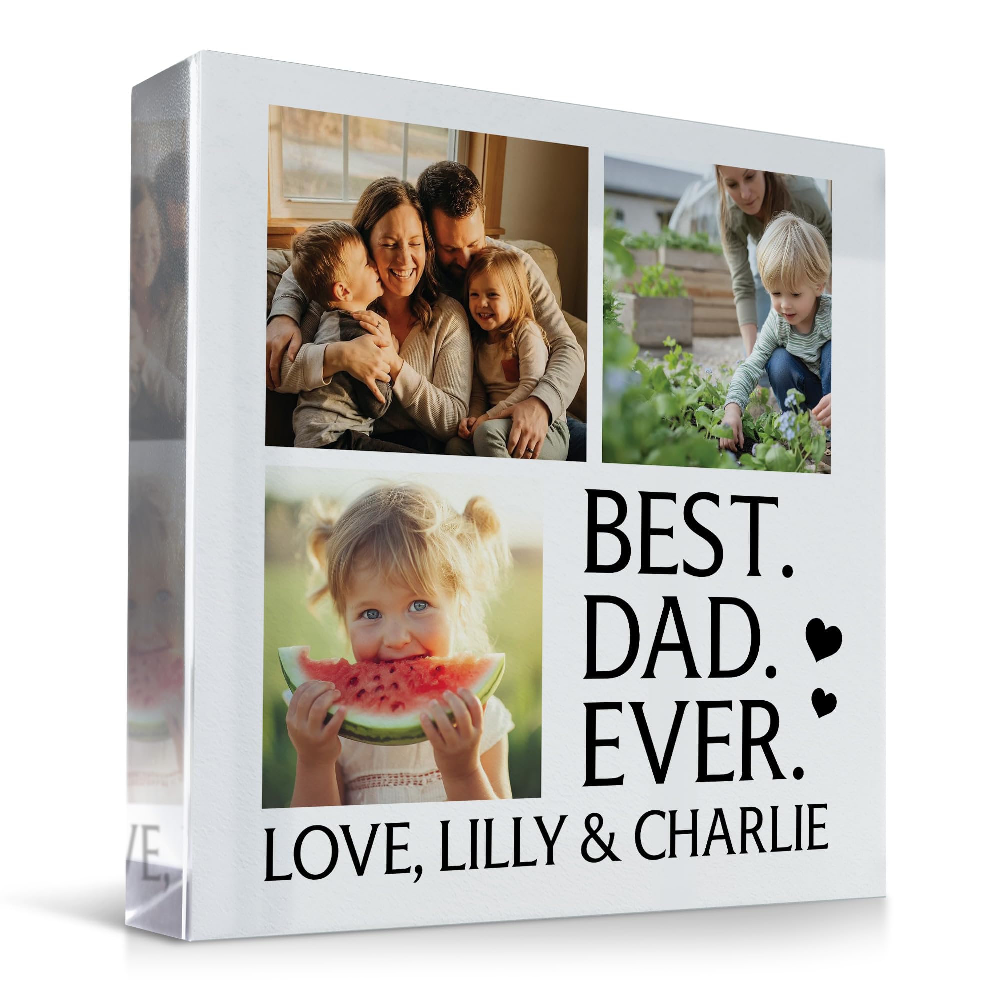 Red Ocean BEST DAD EVER Gifts For Fathers Day Christmas Birthday Personalised Photo Plaque Gift For Him Gift For Daddy From Daughter Son Thank You Gift Keepsake