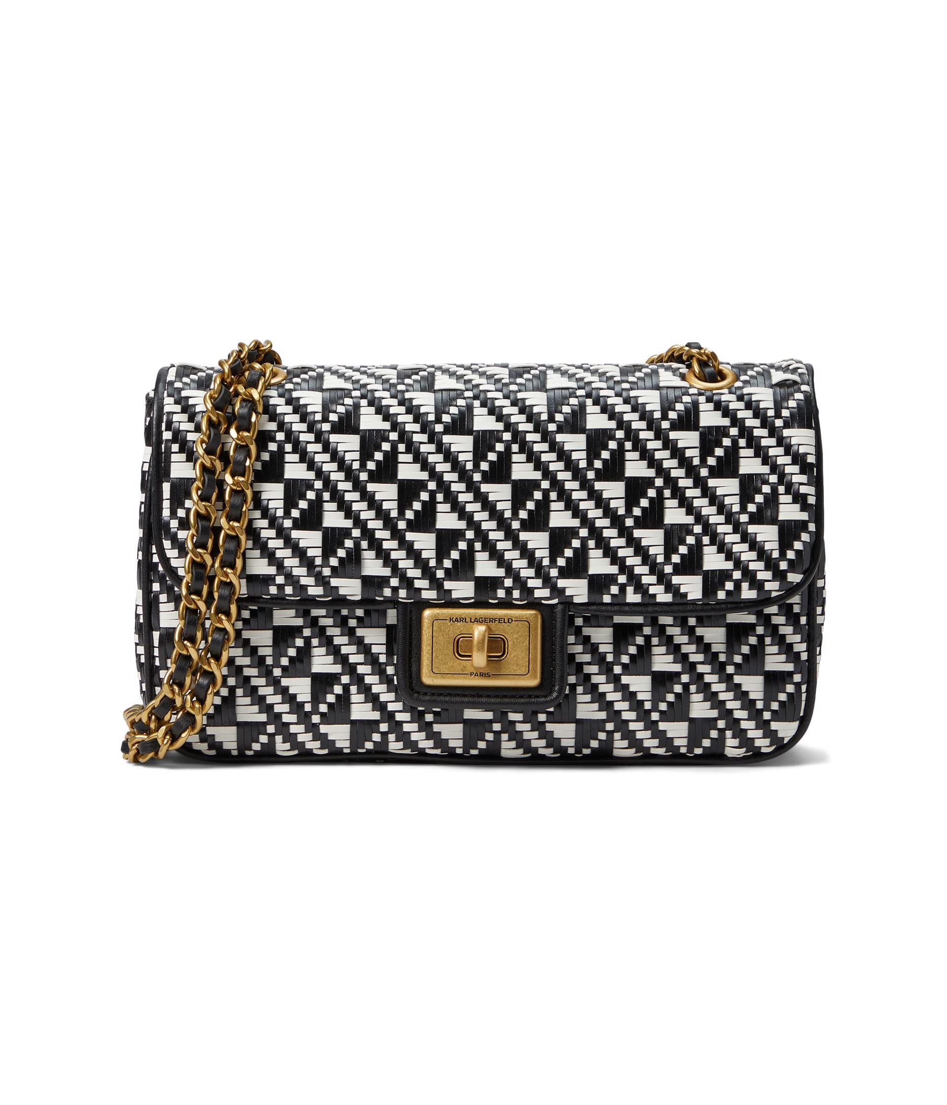 KARL LAGERFELD Paris Agyness Shoulder Black Aztec One Size