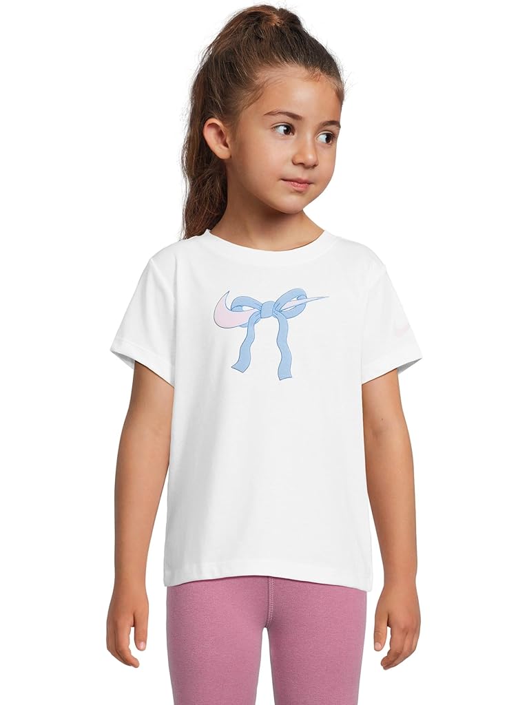 White Nike Swoosh Ribbon T-shirt (Little Kid)