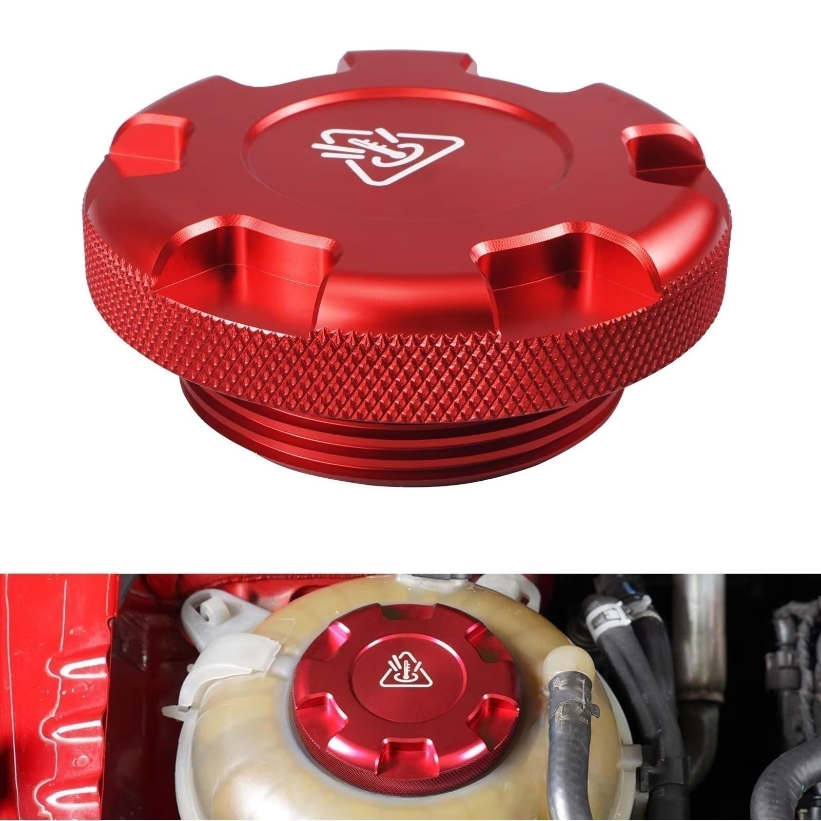 Valvole di espansione Compatibile Con SEAT Per Leon IV FW | Radiatore Liquido Raffreddamento Radiatore Tappo Serbatoio 5Q0121321(Red)