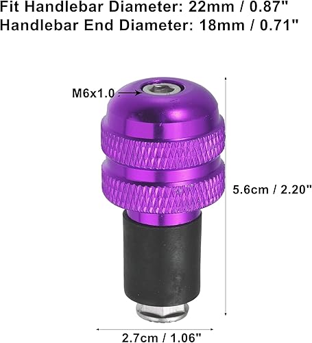 Miniatura 3 de X AUTOHAUX 1 par 78 "0.866 in motocicleta manillar extremo agarres barra extremos tapón tapón para motocicleta