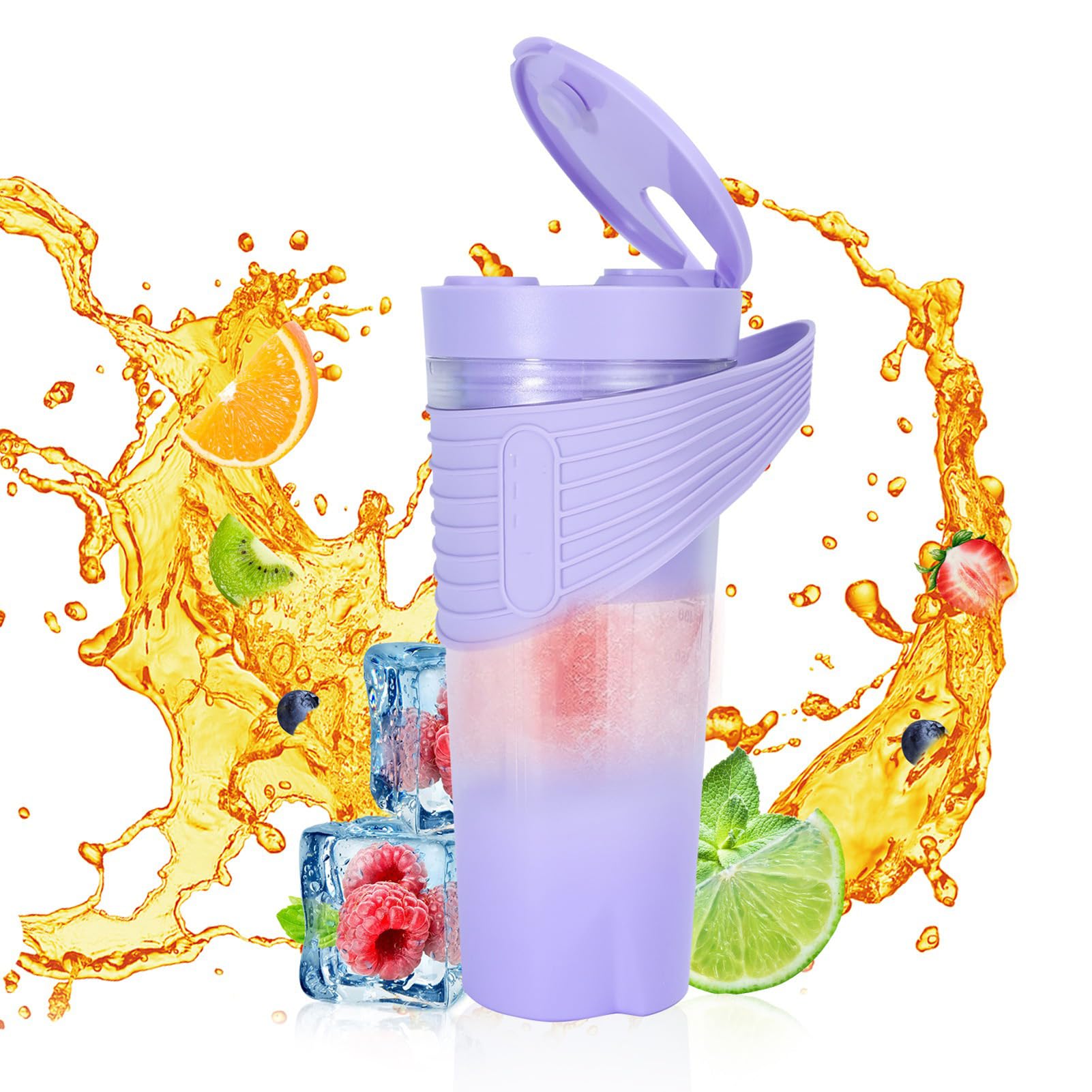MÉLANGEUR PORTABLE PUISSANT TASSE DE JUICRE À 6 LAMES POUR LE BUREAU DE GYM DE VOYAGE (Violette)