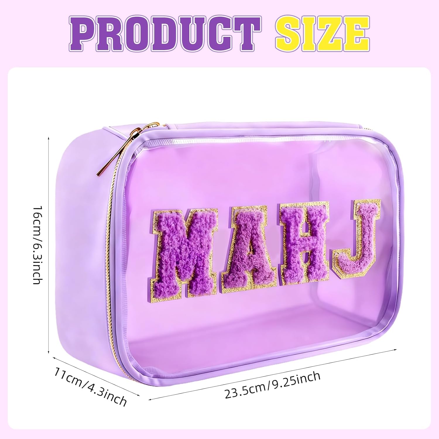 Empty Mahjong Tile Bag Purple PVC Mahjong Tile Bags with Zipper Suitable for 1.2 Inch Standard Size American Mahjong Tiles Storage Tile Holder Rack Bag for Game Lover Gift Travel(Case Only)