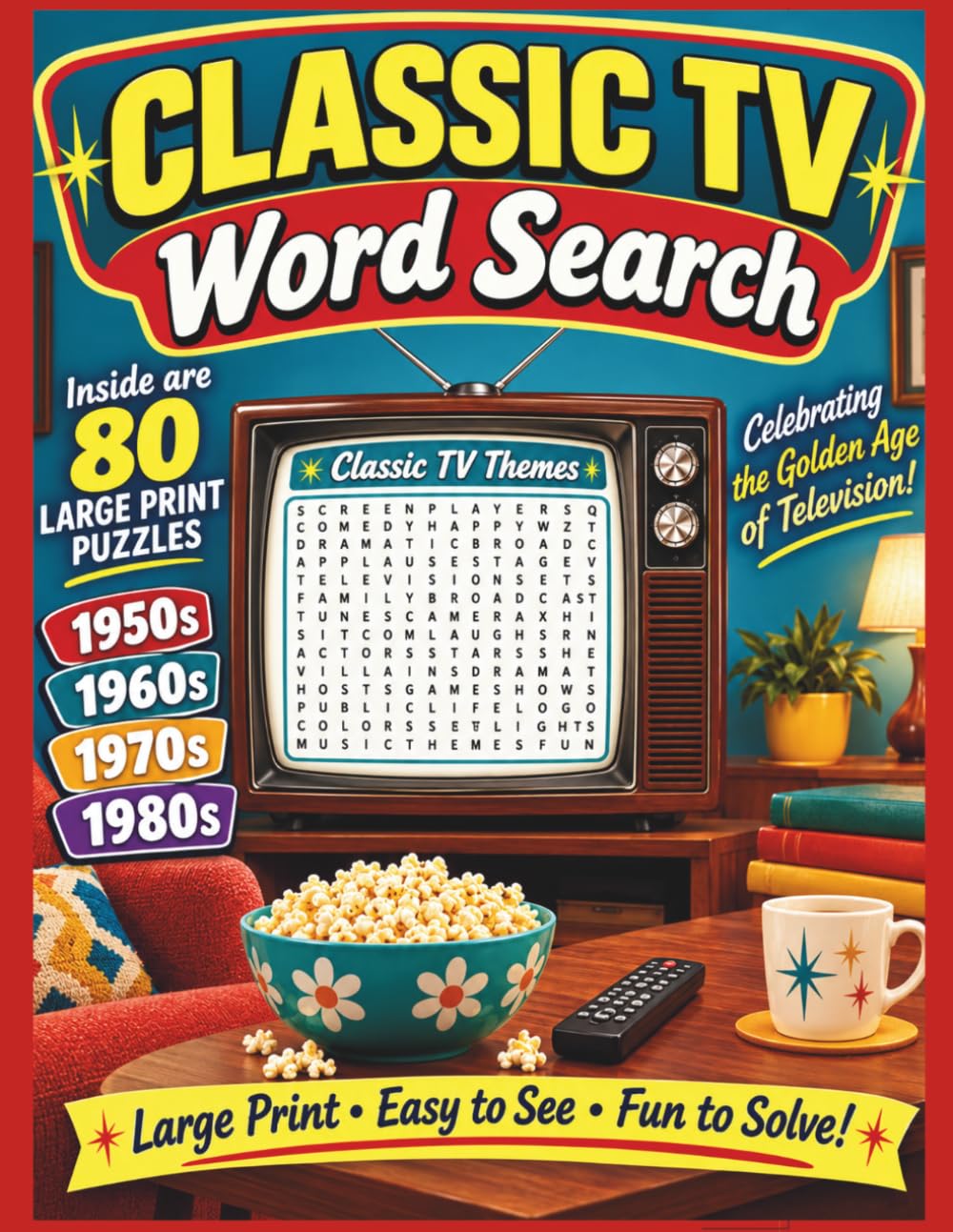 Classic TV Word Search: 80 Large Print Puzzles Celebrating the Golden Age of Television from the 1950s Through the 1980s (Large Print Word Search Puzzles for Adults)