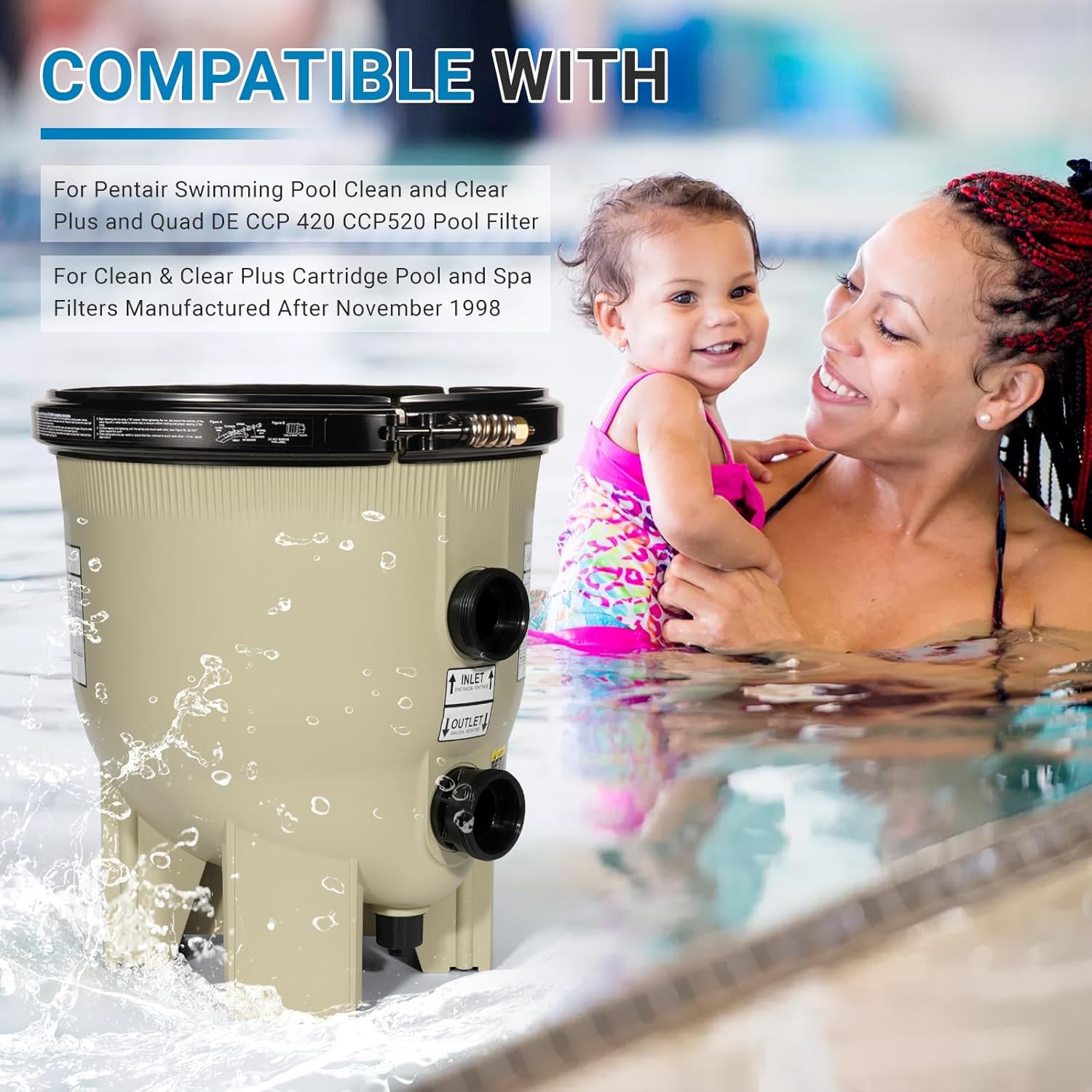 178578 Filter Tank Bottom Assembly Replacement for Pentair Swimming Pool Clean and Clear Plus and Quad DE CCP240 CCP320 CCP420 CCP520 Pool Filter - Image 2