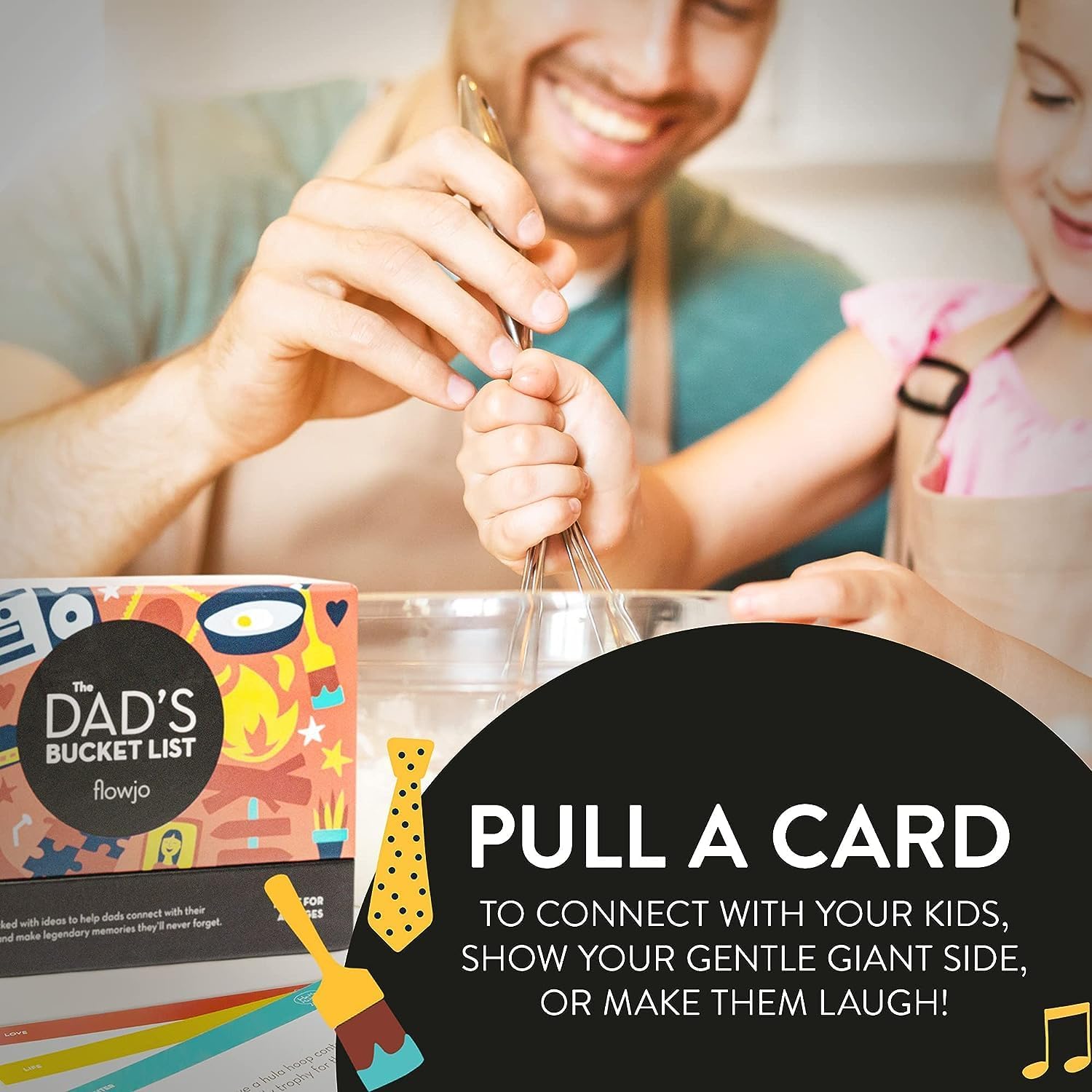Flowjo Dad Bucket List – Fun and Exciting Family Games for Everyone – Unique Card Games for Dads and Kids – Great Dad Birthday Gift for Fathers Who Have Everything – 100 Cards