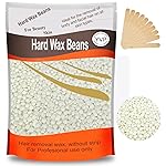 Hard Wax Beads for Hair Removal, Yovanpur Waxing Beane for Brazilian Waxing, Wax Beans for Sensitive Skin, Face Eyebrow Legs At Home Pearl Beads, 300g /bag with 10pcs Sticks(Pearl)