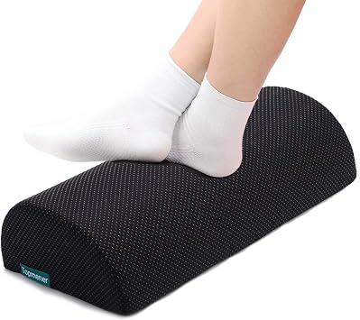 Footrest Ergonomic Foot Rest Under Desk Office Foot Stool Cushion with Massage Dots, Washable Cover &Portable Handle, for Home Working&Office&Travel, Relieve Leg Knee and Back -Shrink-wrapped
