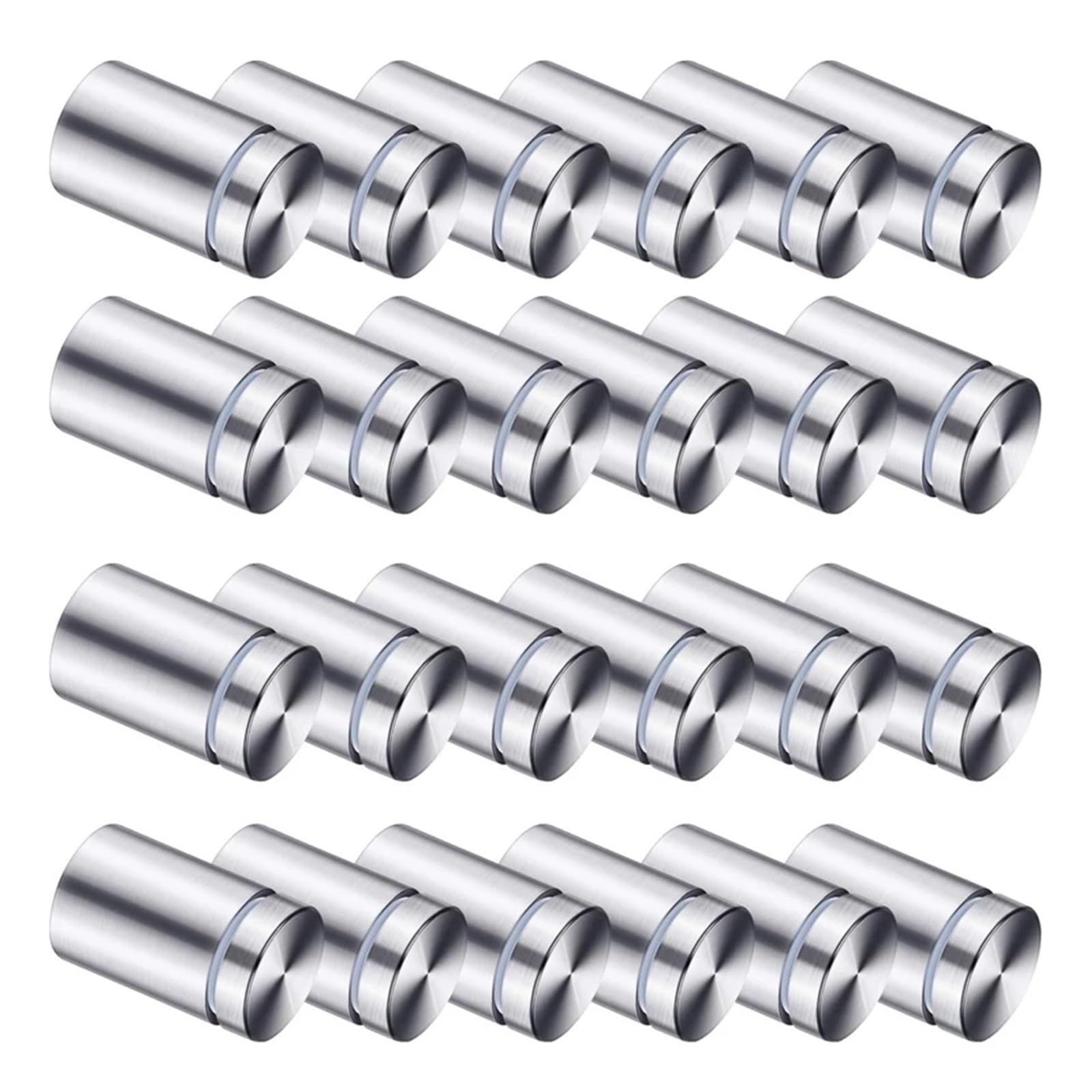 Soportes de fijación, Tornillos separadores de señales de Acero Inoxidable, Paquete de 50, 25x12 mm, Multicolor(White)