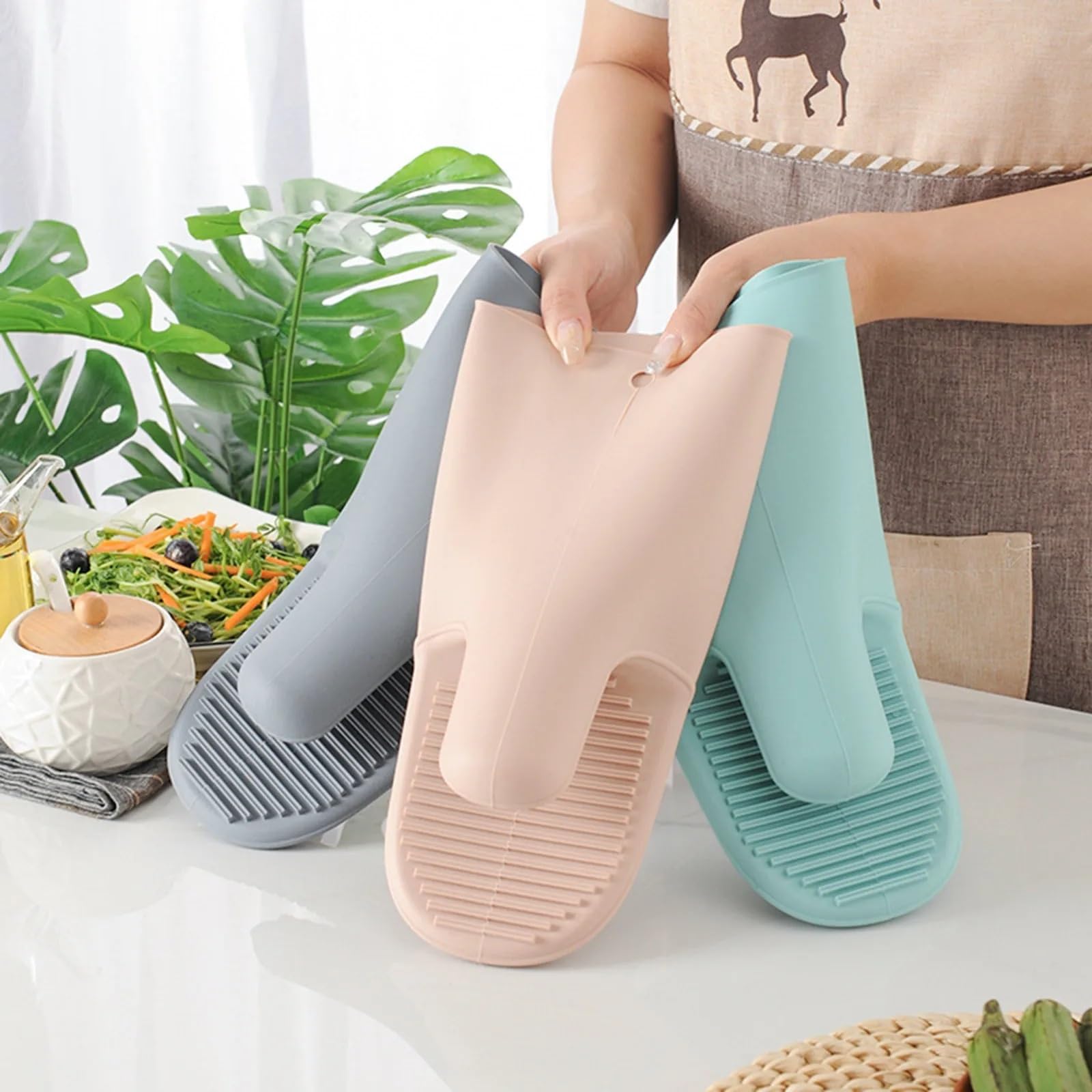 Topflappen 1/2 Stück Ofenhandschuhe, hitzebeständig