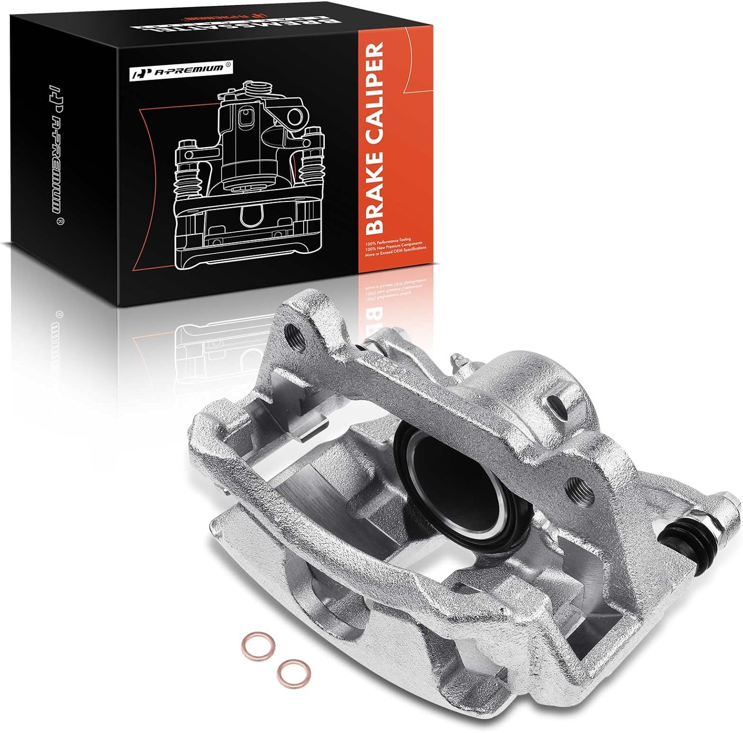 A-Premium Disc Brake Caliper Assembly with Bracket Compatible with Select Volkswagen Models - Golf 2015-2021, Golf SportWagen 2015-2019, Jetta 2019-2021 - Front Left Driver Side