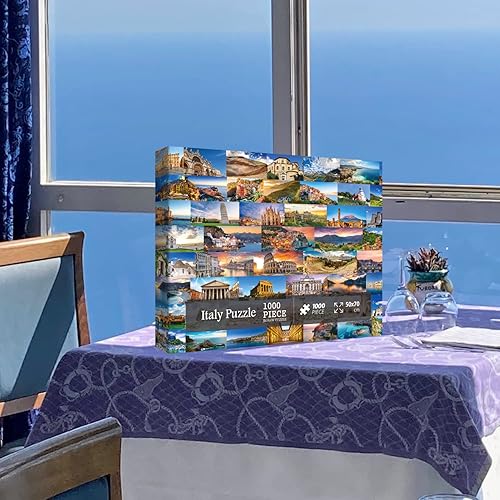 Miniatura 5 de Rompecabezas de Italia de 1000 piezas para adultos, Roma, Venecia, Cinque Terre, rompecabezas de viaje Europa, paisaje europeo, rompecabezas de
