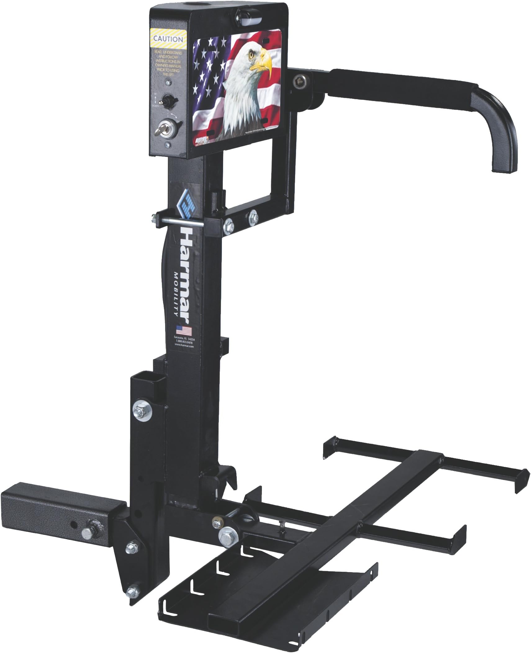 Mobility Upgraded AL030 Wheelchair Lift Outside Power Carrier with Hitch Adapter & Wiring Harness