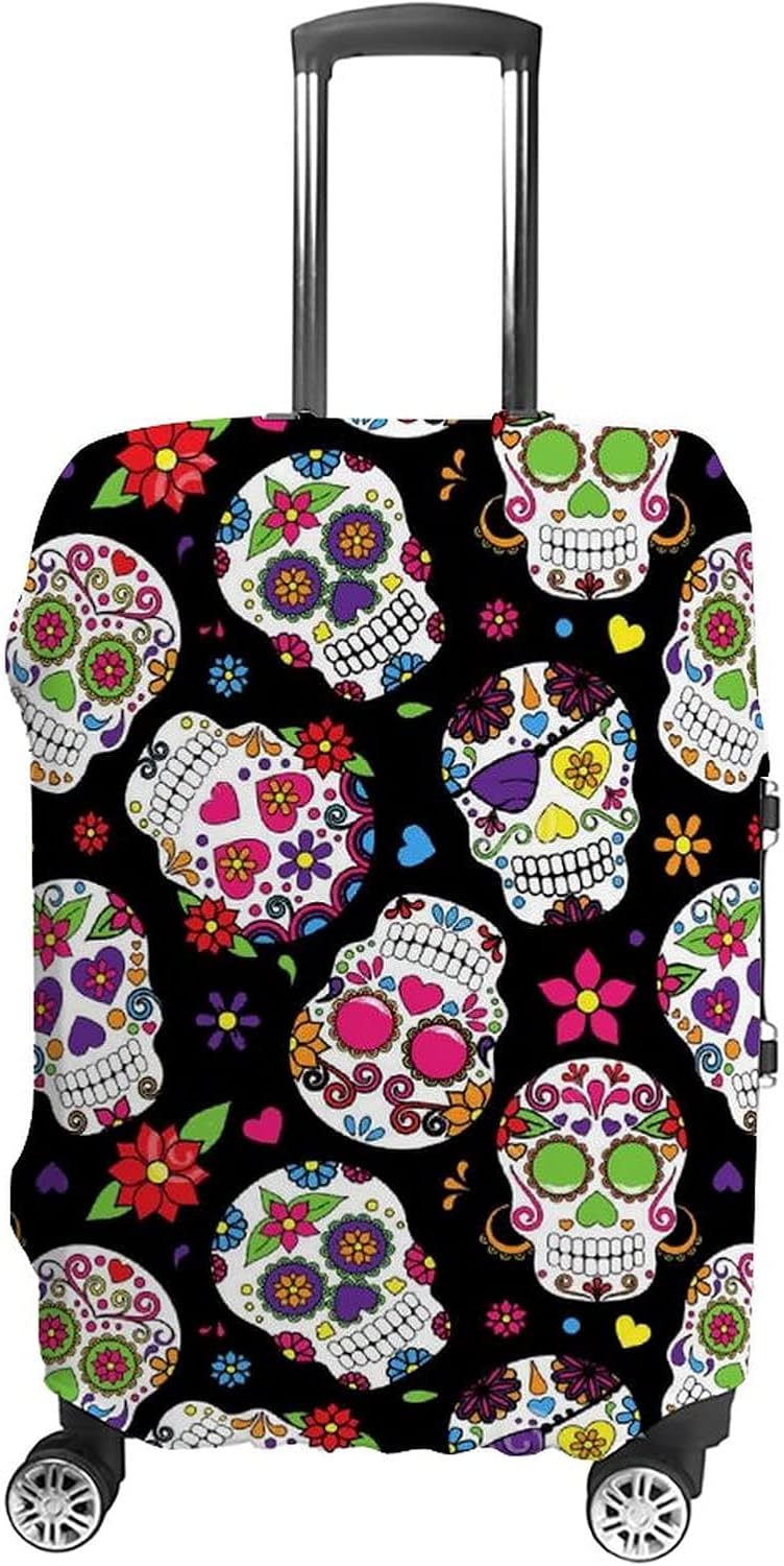 Day Of The Dead Sugar Skull Travel Luggage Cover Elastic Suitcase Protector XL