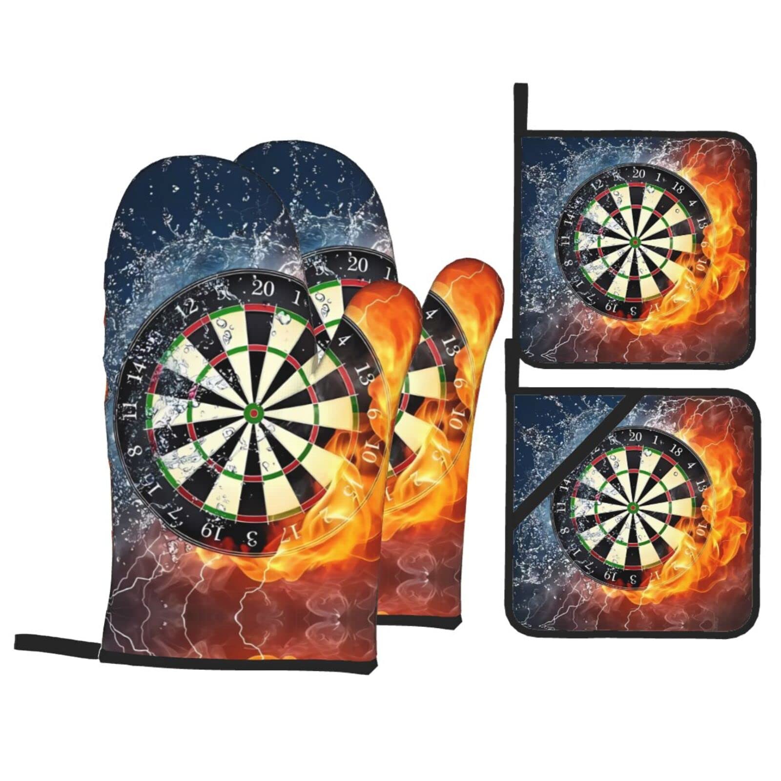 Lot de 4 maniques en coton isolé anti-chaleur pour plats et ustensiles de cuisine
