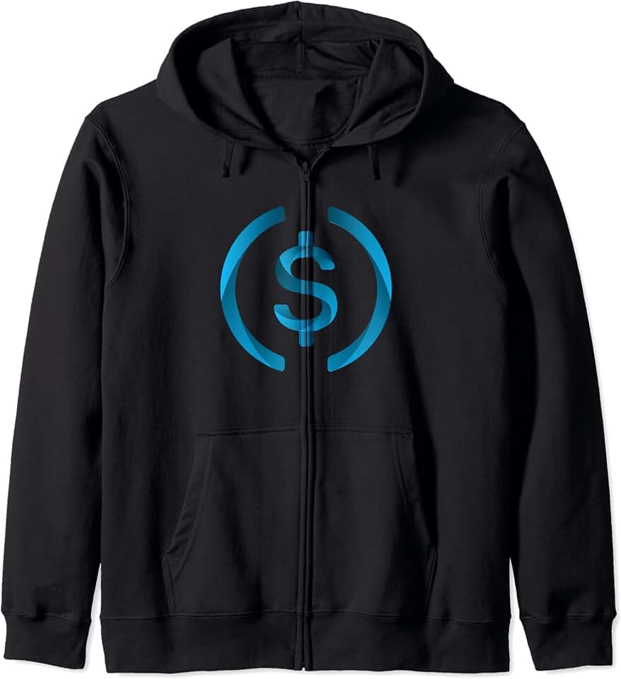 USD Coin USDC Cryptocurrency Image Logo Zip Hoodie
