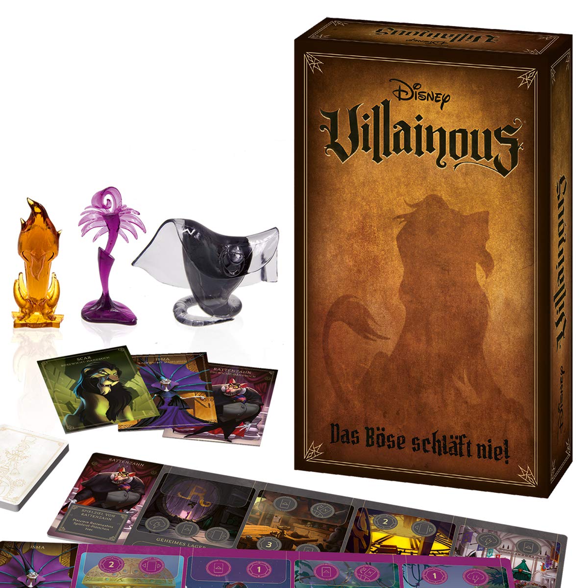 Ravensburger Gesellschaftsspiel - Disney Villainous 26055 & 26891 - Disney Villainous - Das Böse schläft nie - 2 Erweiterung von Villainous ab 10 Jahren für 2-3 Spieler