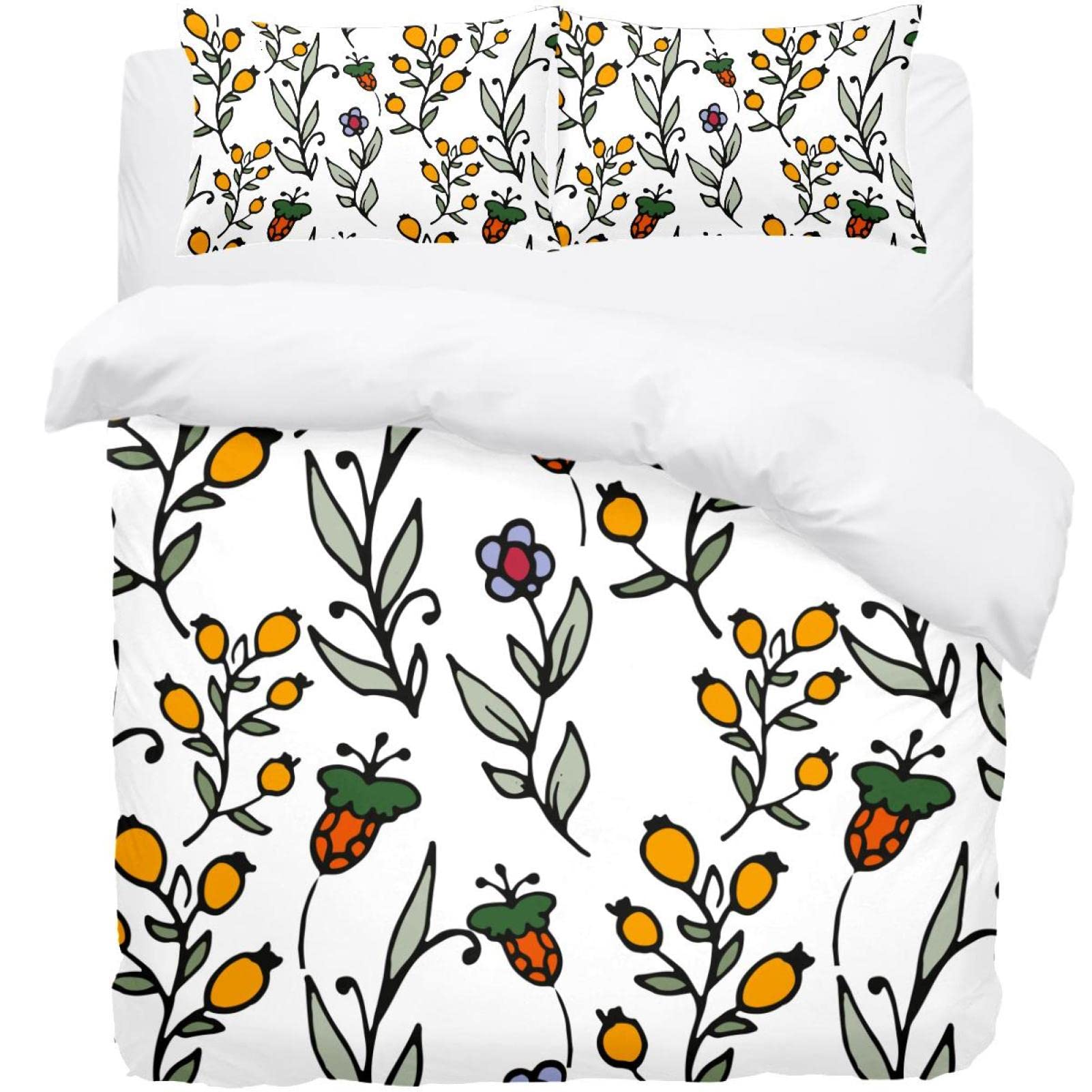 Housse de couette ultra douce motif fleurs sauvages pour un confort absolu