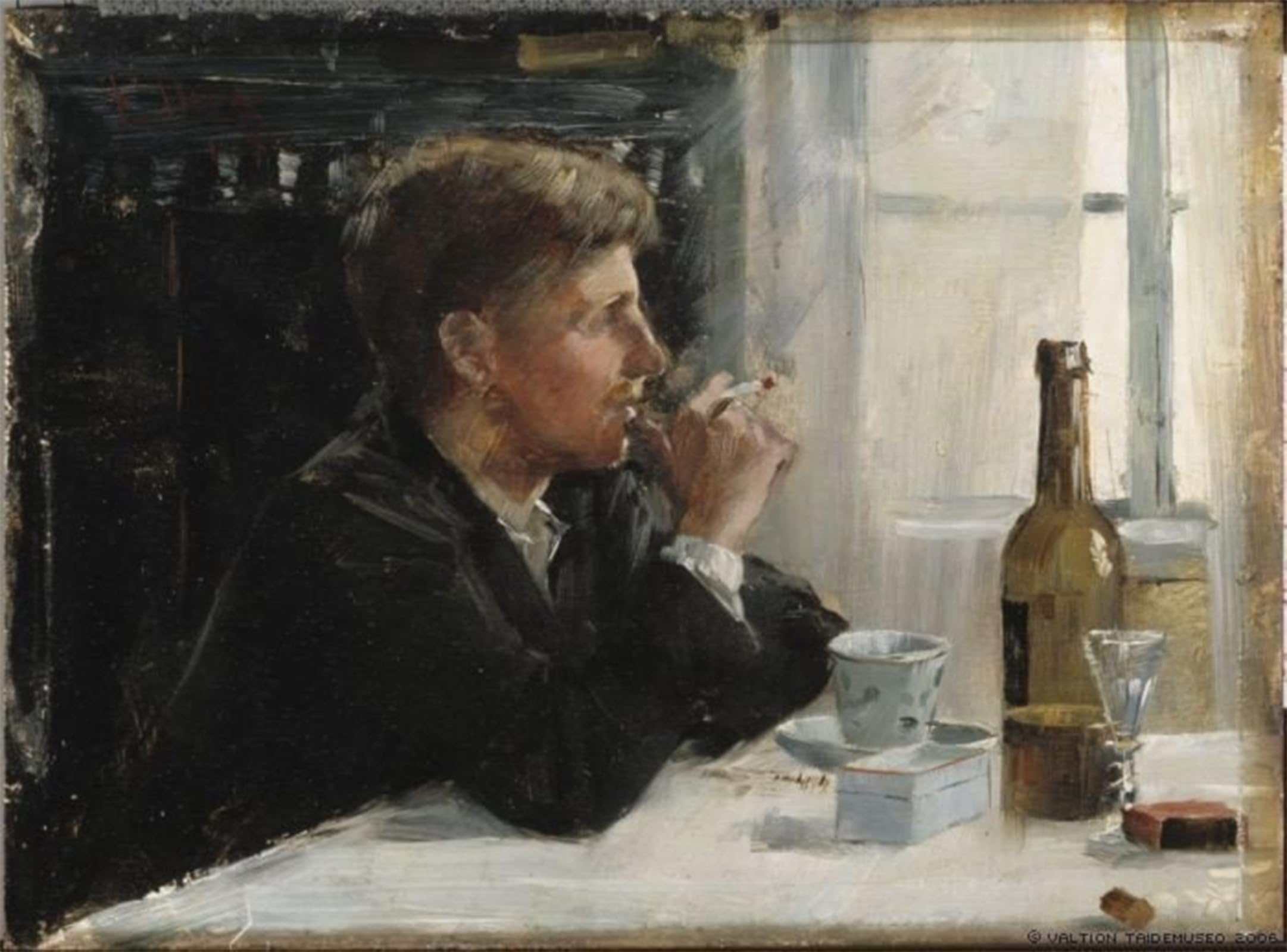 ARTXLXXBN Famous Print Painting Colorful Art Print Man Seated At a Table by Elin Kleopatra Danielson-gambogi Canvas Art Decorations for Home Decor 60x90cm