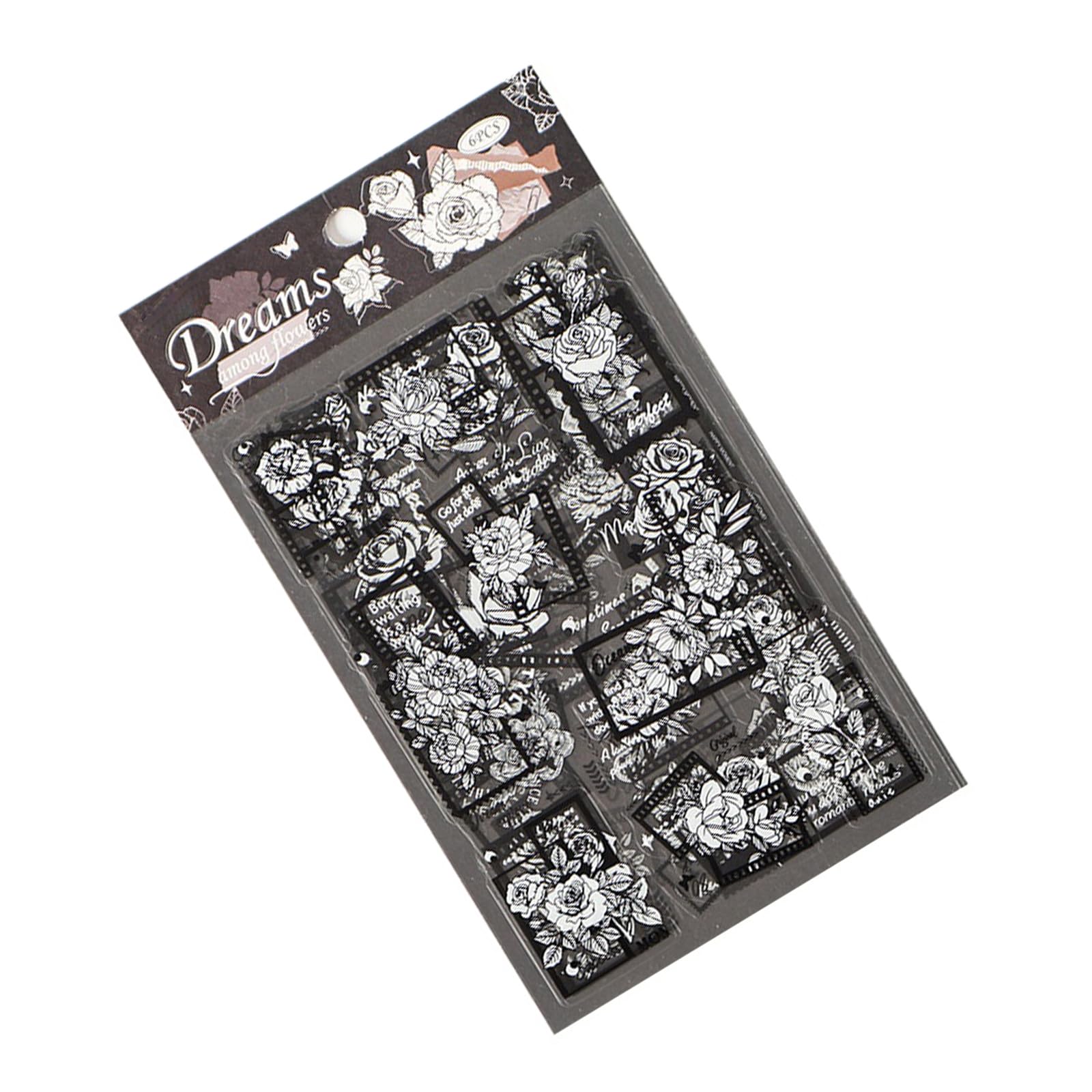 Creative Journal Scrapbook Sticker Set PET Materials Waterproof Adhesive Sheets for Crafting and Decoration Waterproof PET Sticker for Scrapbooking