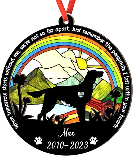 Adorno de atrapasoles de setter irlandés personalizado, adorno de Navidad de Setter irlandés, regalo para perro amante, setter irlandés