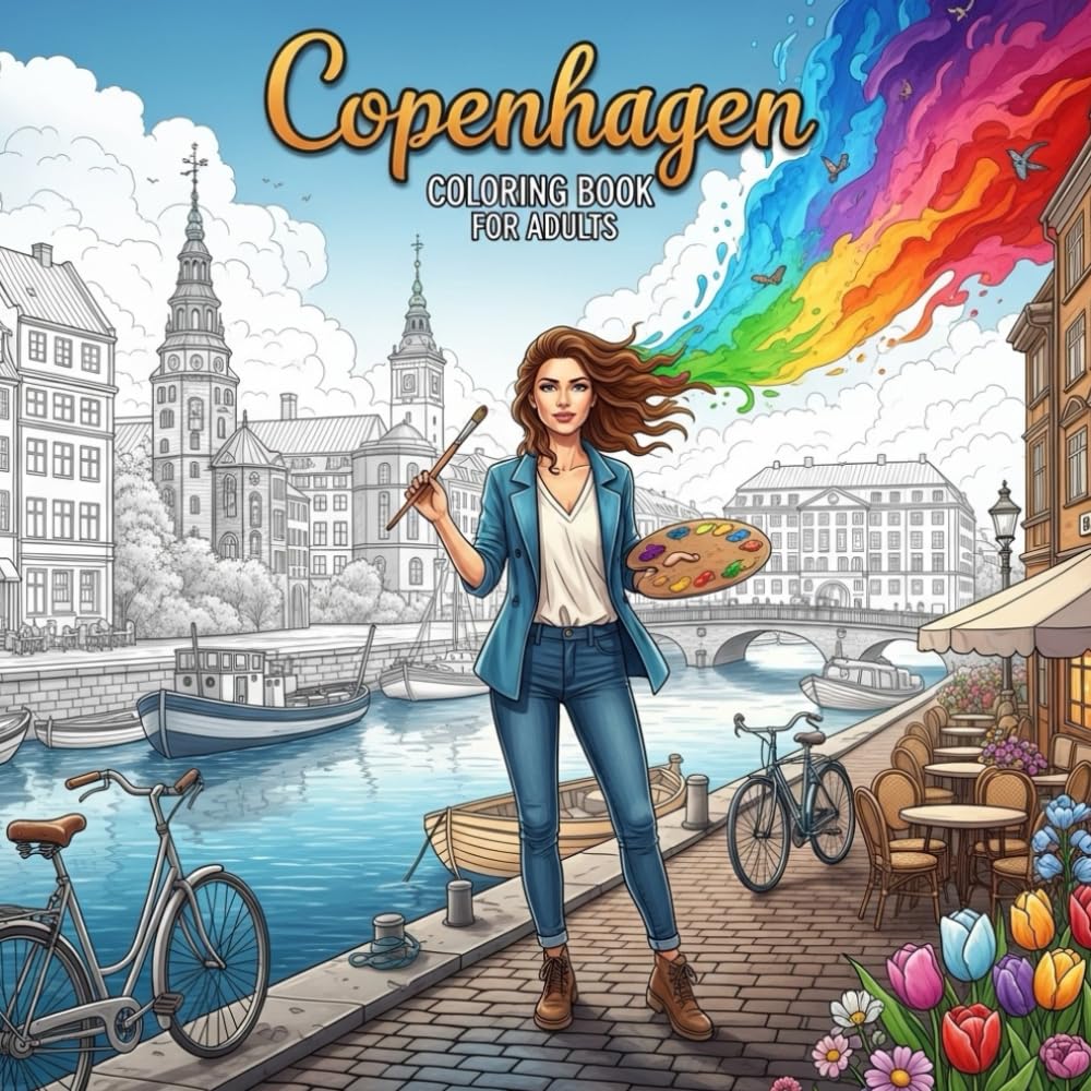 Copenhagen Coloring Book for Adults: From the Heart of Denmark Bold and Easy Pages Simple Designs for Travel and Relaxation for Adults, Teens, ... Stress (Coloring series of European capitals)