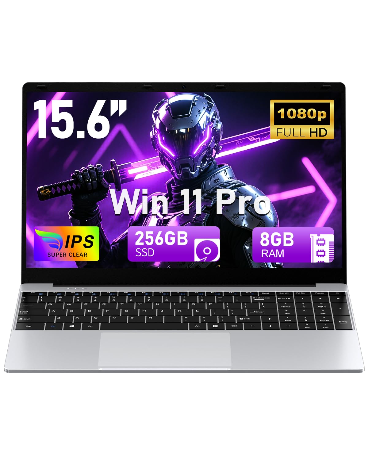 FUNYET 2025 PC Portatile 15.6 Pollici LPDDR4 8 GB RAM 256 GB SSD Laptop Win 11 Pro IPS FHD 1920×1080 Celeron N4020 Notebook Supporta l'espansione TF Card 1TB, BT 5.0, USB 3.0, Mini-HD, 2.4G+5G WIFI
