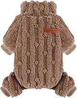 Vista 11 de Pijamas para perros pequeños para niños y niñas, suéter de cuello redondo con cuello alto y forro polar grueso y cálido, abrigo de forro polar