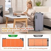 Vista 3 de Calentador de espacio de panel para oficina/hogar silencioso, calentador eléctrico portátil, calentador debajo del escritorio para piernas, pies