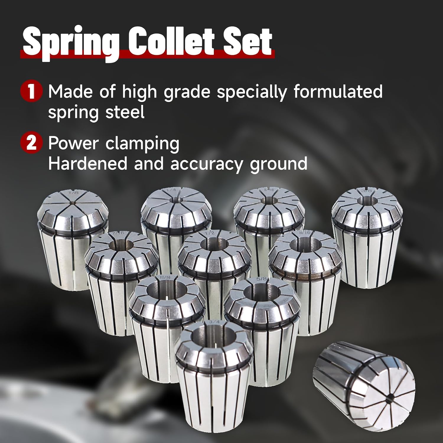 findmall ER32 R8 Collet Chuck Holder with 11Pcs ER32 Collet Set and Wrench for Milling Machine