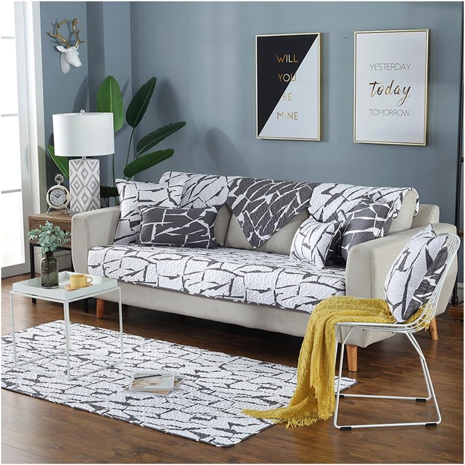 Ziv Nat ソファーカバー マルチカバー西洋式 北欧 幾何柄 イギリス風 売れ筋 キルティング デザイン マットも 白 オシャレ 90 240cm 灰色 かわいい ラグ Ziv Nat ソファーカバー マルチカバー西洋式 北欧 幾何柄 イギリス風 売れ筋 キルティング デザイン マットも 白 オシャレ 90 240cm 灰色 かわいい ラグ