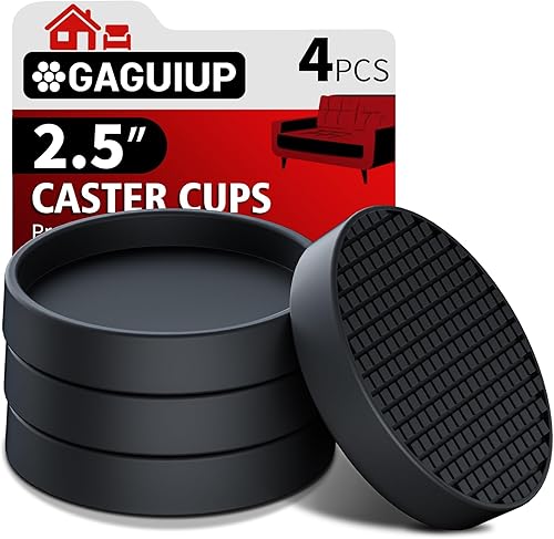 Miniatura 1 de Posavasos para muebles, 4 vasos de muebles de 2.5 pulgadas para suelos de madera dura, almohadillas de goma antideslizantes para muebles, tapones de