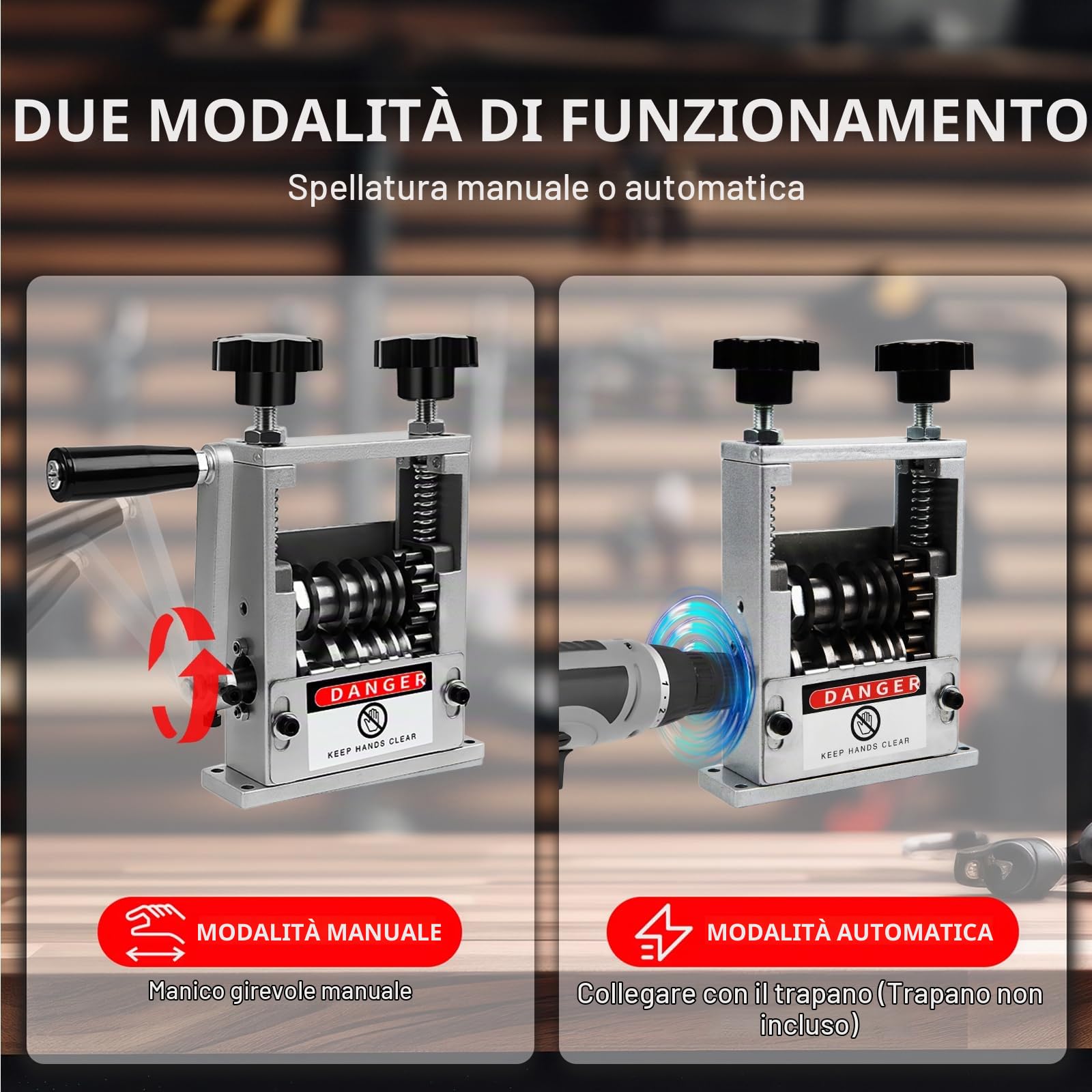 Macchina Spela Cavi Elettrici, Orifesio Macchina Spellacavi con 6 Canali e 5 Lame, Spela Cavi Elettrico Manuale per Cavo da 3-17 mm, Macchina Spellacavi Elettrica per Riciclaggio dei Cavi in ​​Rame