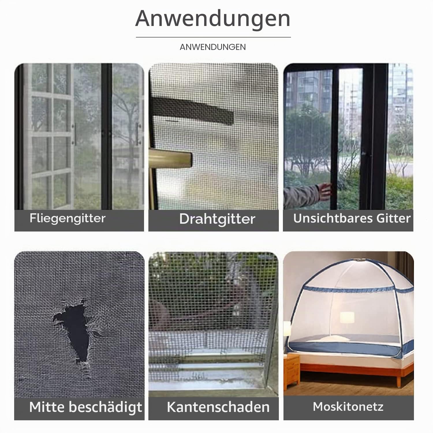 15 Stück Fliegengitter Reparatur Set Fliegengitter Reparatur Klebeband Fliegengitter Fenster Reparaturband für Moskitonetze für Fenster-Tür-Zelt-Netz