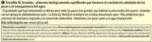 Foto 2 de 4 de TetraMin XL Granules Alimento para peces ornamentales grandes, 10 L