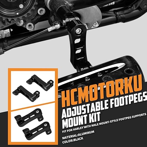 Miniatura 3 de Estriberas ajustables para motocicleta, clavijas de autopista para montaje masculino, abrazadera, abrazadera, soporte para Harley Sportster, Dyna,
