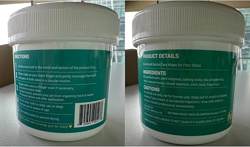 Miniatura 8 de SmileDenX Toallitas para el cuidado dental del perro, toallitas para los dedos de limpieza de dientes para perros y gatos, kit de cepillado de