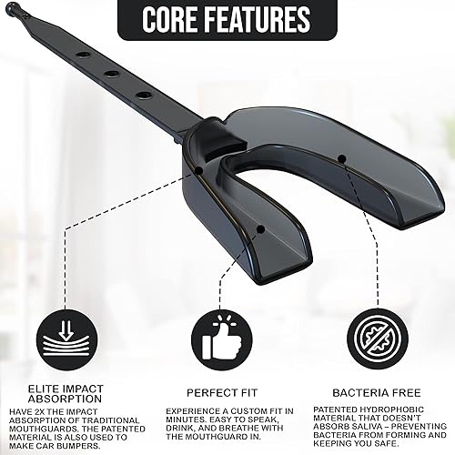 Miniatura 4 de Game On Protectores bucales Solo aceptado por la ADA, protector bucal deportivo con correa para fútbol, baloncesto, lacrosse, hockey, protección