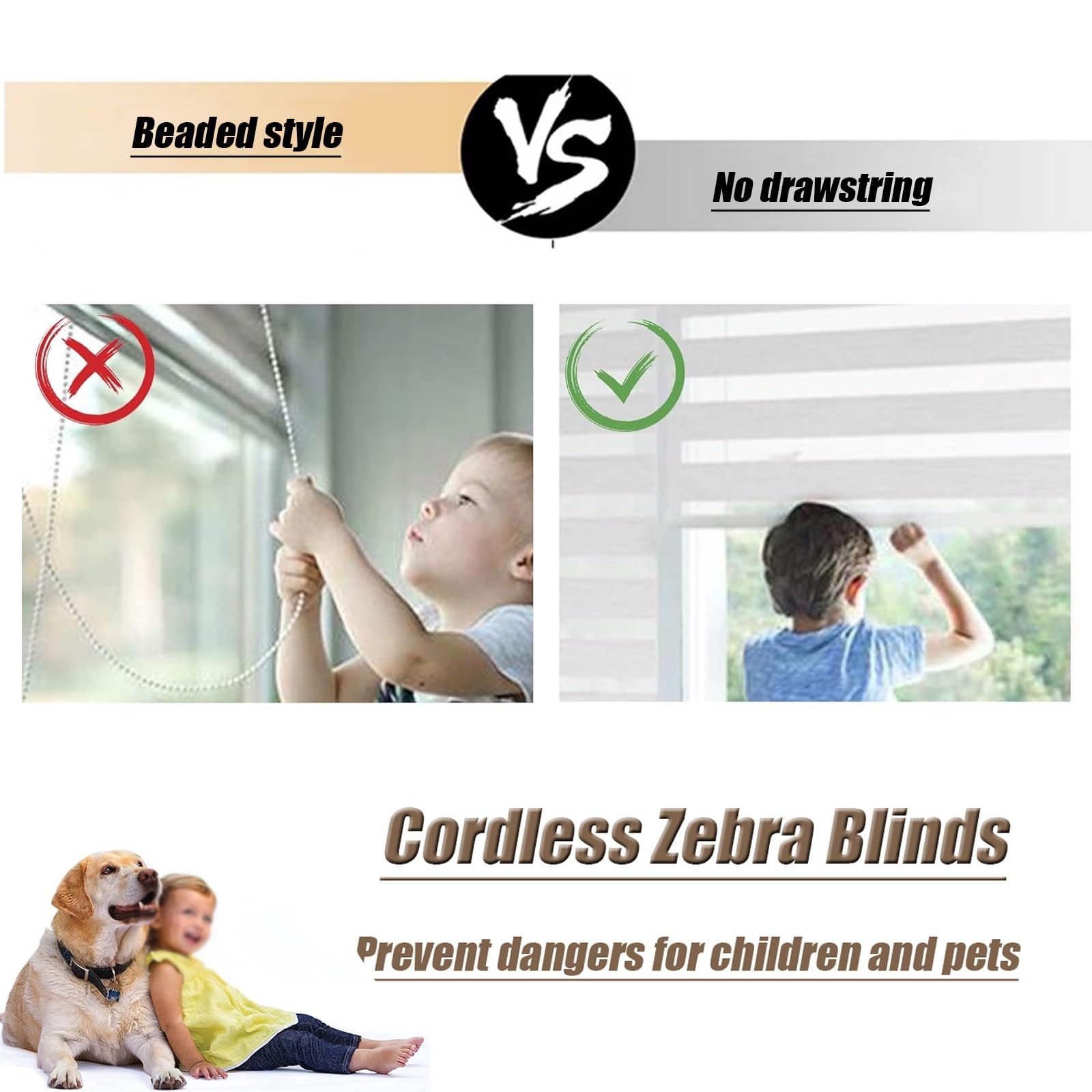 Zebra - Tenda a rullo a doppio strato, per finestre e porte, filtro