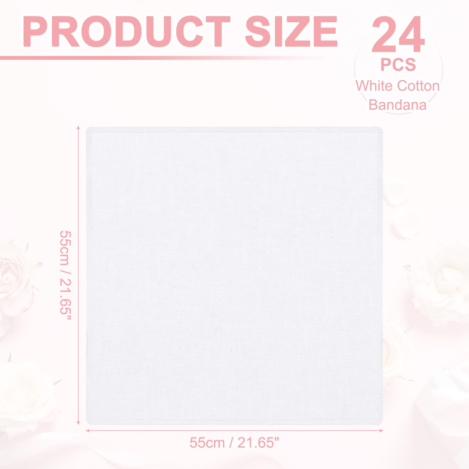 Bandane bianche per tintura a nodi, bandane in cotone bianco, fazzoletti in tinta unita, quadrati in tessuto pre-tagliato, per feste
