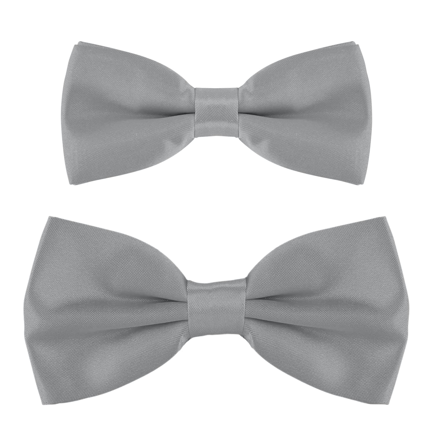 DonDon Father & Son matching set of bowties, pre-tied and smoothly adjustable - Grey